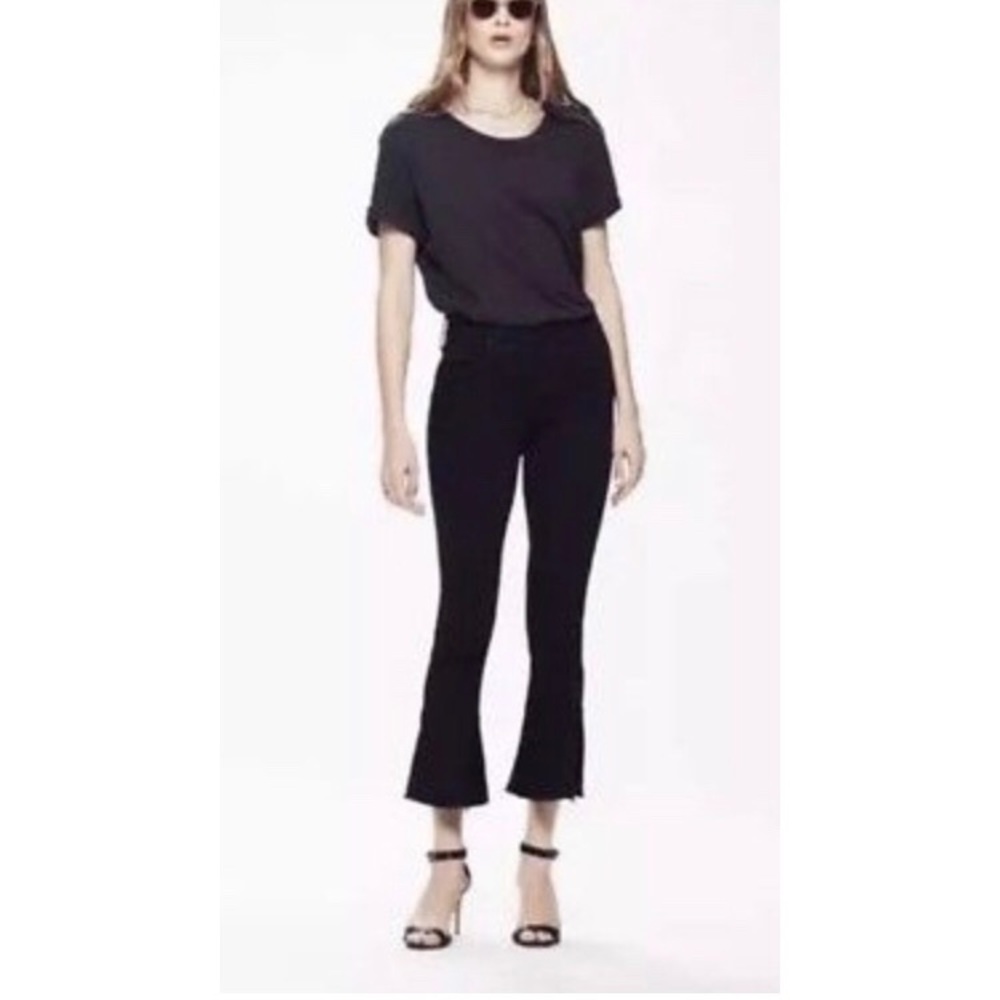 Black cropped, flare Mother, Cha Cha jeans